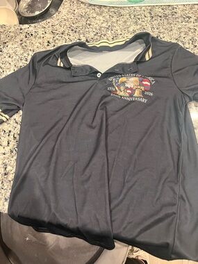 Kids Black Polo Shirt with 250th Anniversary Crest